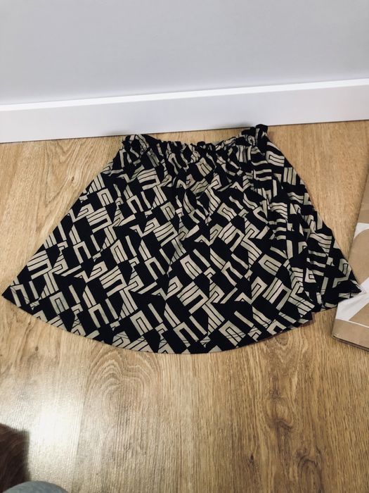 Spodnica kolorowa wzorzysta czarna złota na zakładki xs S