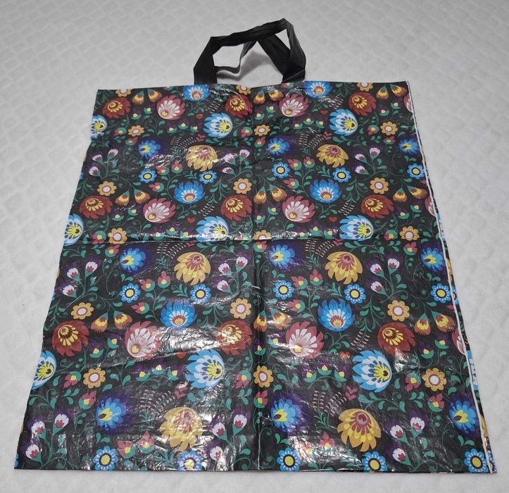 Reklamówka wielokolorowe kwiaty, 44x38cm (torba)
