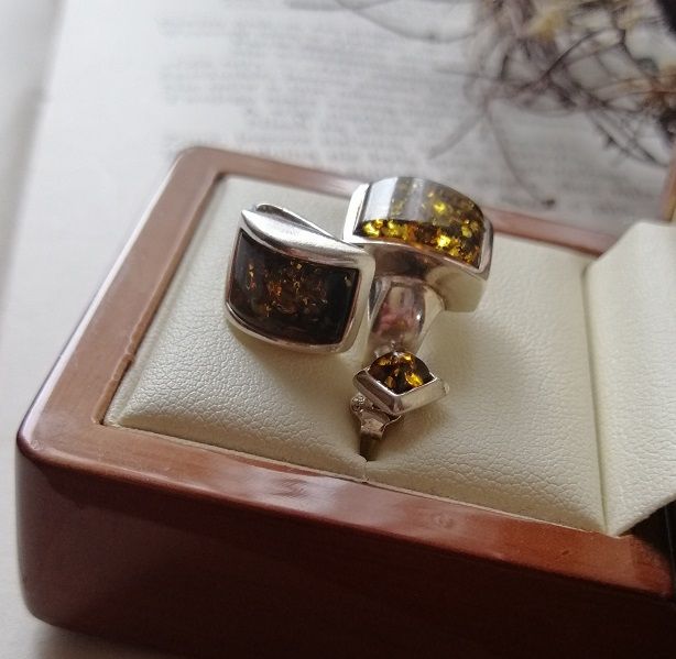 Kpl srebrny bursztyn zielony kolczyki wisiorek pierścionek 13 srebro