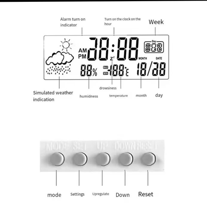 Часы погода будильник