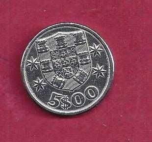 Republica  5   Escudos 1963   Niquel  Bonita