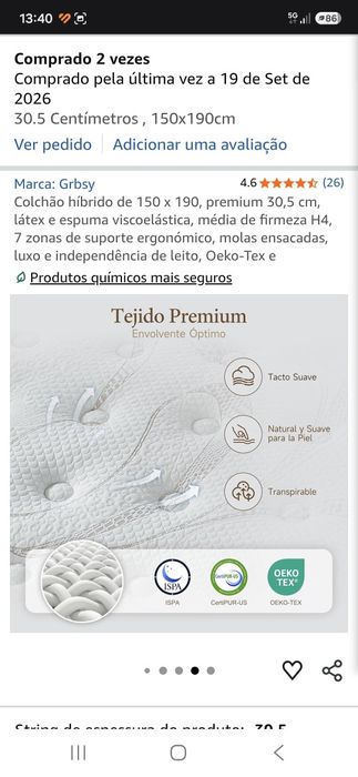 Colchao rigorosamente novo