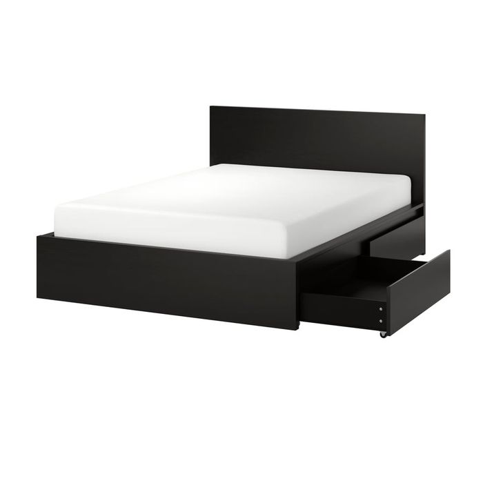 Cama Ikea 140x200 4 gavetas preta, comoda 2 gavetas preta