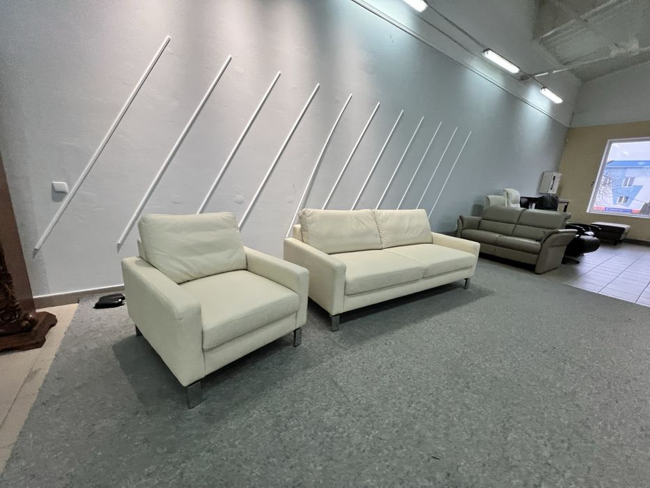 Диван трійка крісло шкіряний нерозкладний