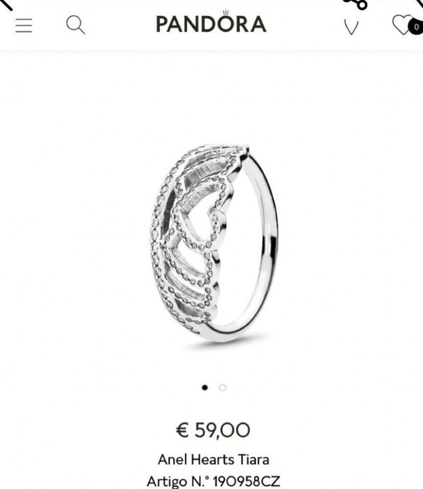 Anéis  em prata Pandora.