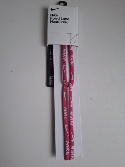 Nike Fixed Lace Headband opaska do włosów  różowa