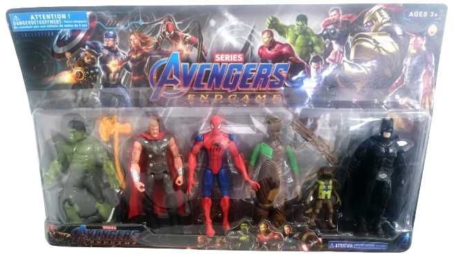 Pack 6 figuras articuladas Vingadores com acessórios e Luz