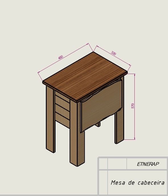 Mesa de cabeceira rustica
