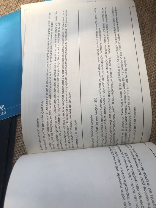 Peugeot 205 manual utilizador livro