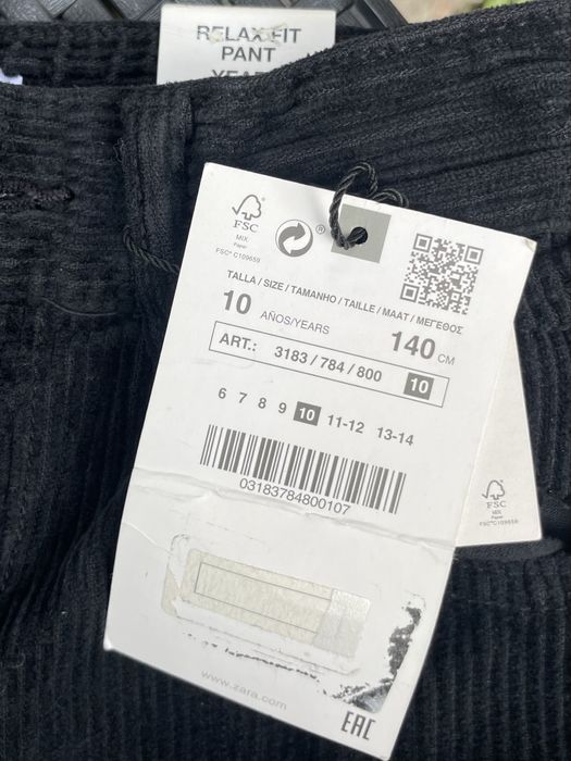 вельветові штани Zara зріст 140 см (10 років).