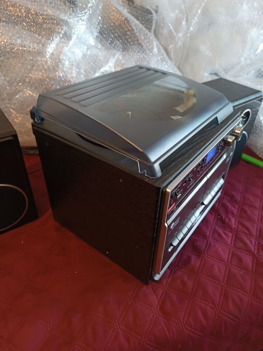 Програвач вінілу, стереосистема Auna 388-BT, MP3, FM, SD, AUX, касета