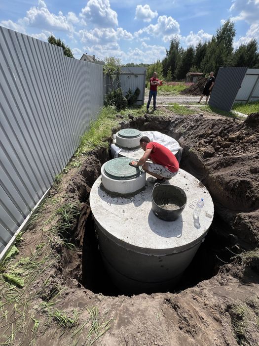 Септик під ключ,Копка траншей лівньовка вигрібна переливна яма кільця