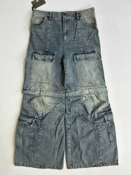Джинси Balenciaga Cargo faded baggy штани archive синие джинсы
