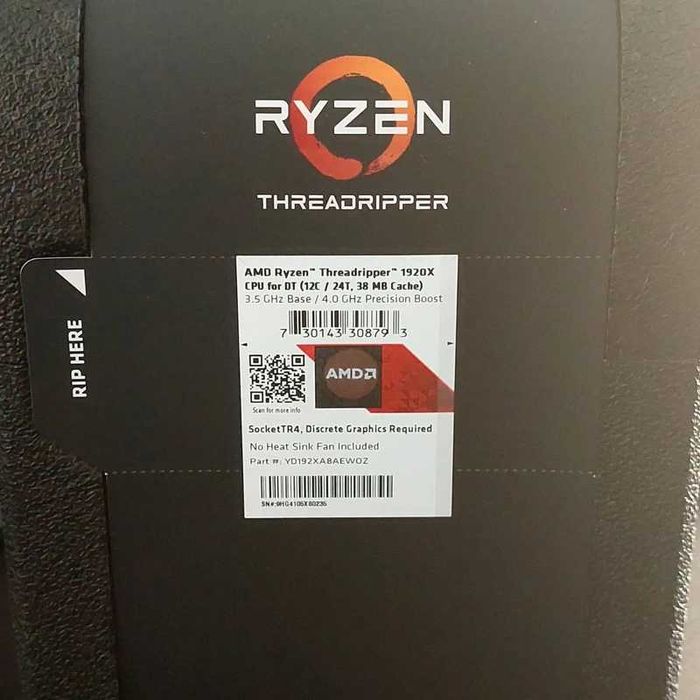 Nie OEM / tray! AMD Threadripper 1920X – Fundament stacji AI i Stable Diffusion