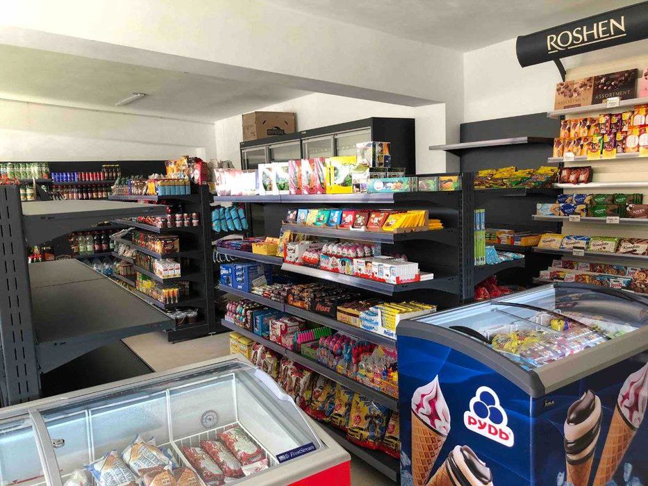 Стелаж для магазину, касові зони, холодильники