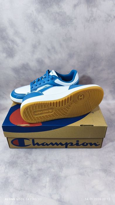sneakersy Champion Rebound 2.0 Low w kolorze białym z niebieskimi deta