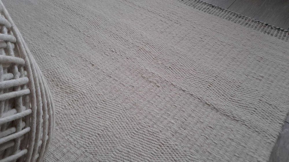 Dywan wełniany Versanti white 170x240 Linie Design naturalny