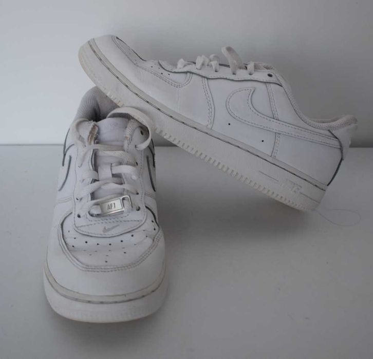 Nike air Force 1 sneakersy skórzane białe buty 35