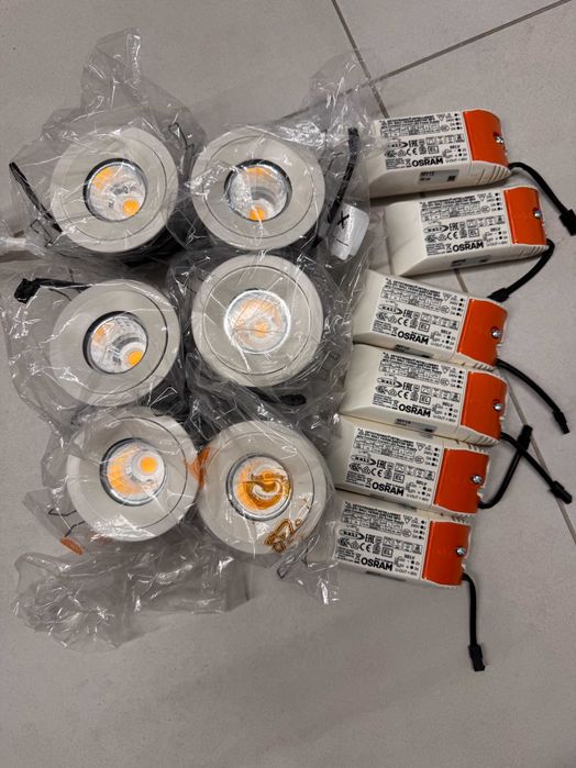 6x Okrągłe oświetlenie LED wpuszczane 4000k 10.2W podtynkowe halogen