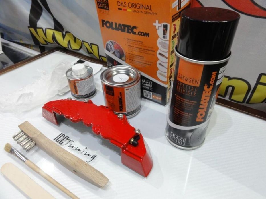 Tinta alta temperatura Foliatec de cor vermelho performance para bombas, pinças
