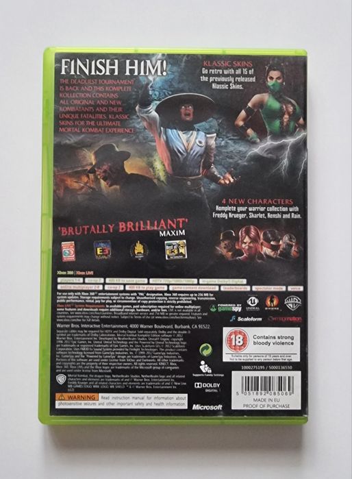 Mortal Kombat Komplete Edition xbox 360 świetny stan