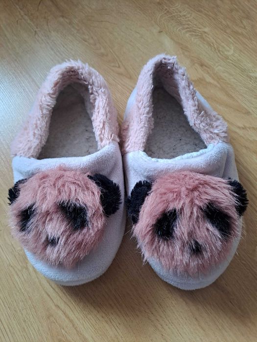 Kapcie dziewczęce Panda fioletowa - rozmiar 36/38