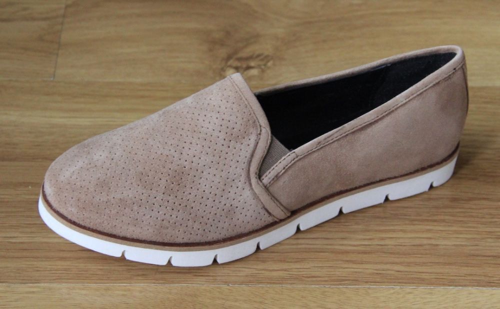 OCHNIK skórzane bydleca baleriny slip on 39 skora bezowe mokasyny