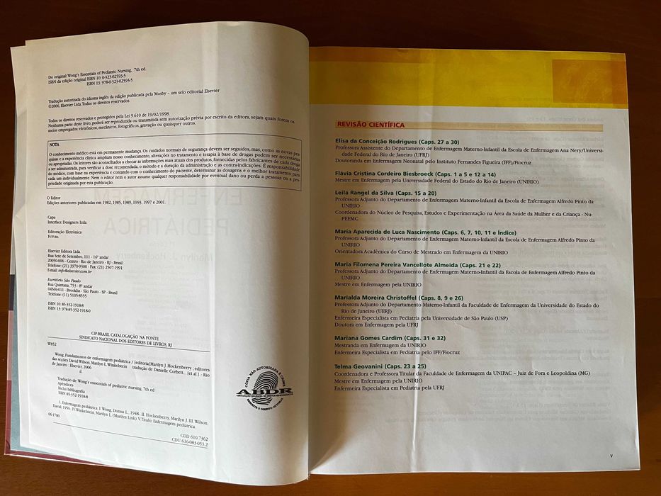 Livro Wong, “Fundamentos de Enfermagem Pediátrica”