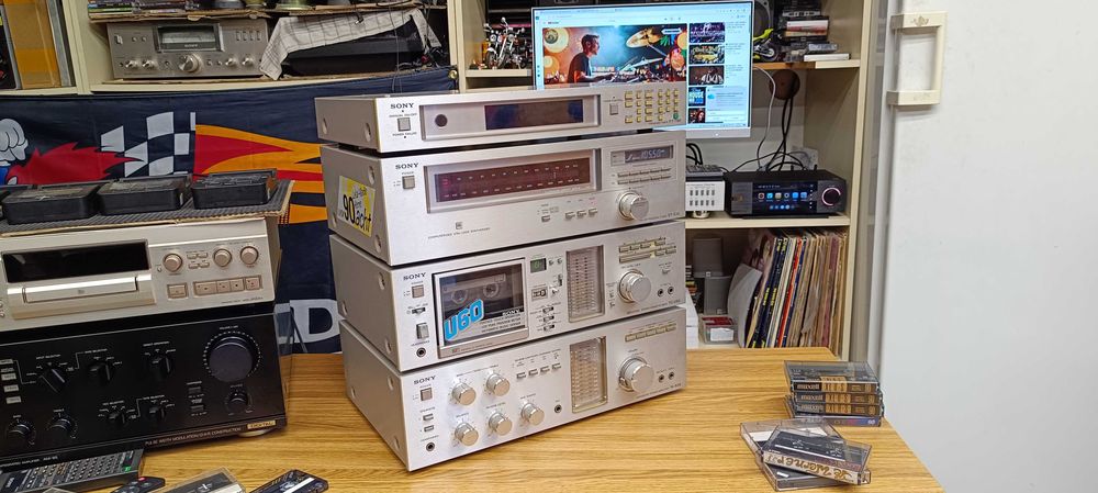 Стійка Sony  tape TC‐U60 -stereo amplifier- TA‐636 -FM-AM tuner ST‐636- timer PT-79R