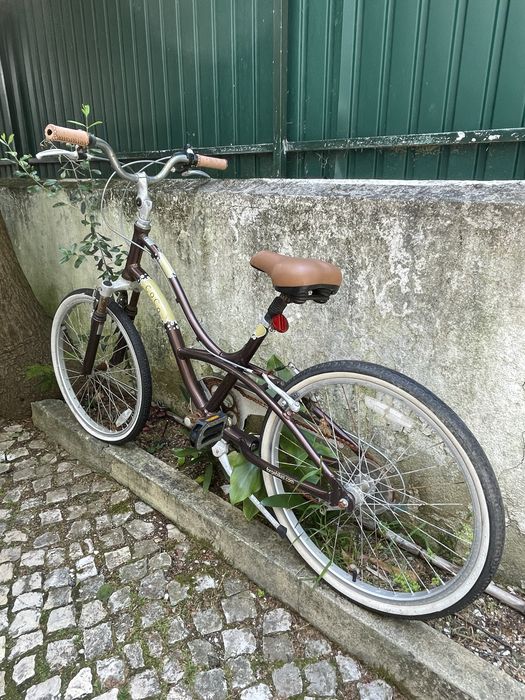 Bicicleta banco couro