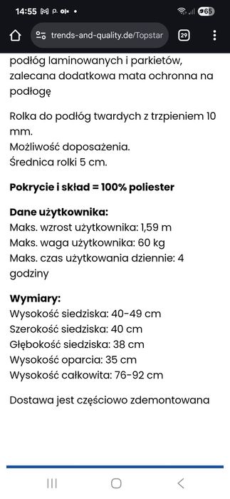 Fotel obrotowy dziecięcy