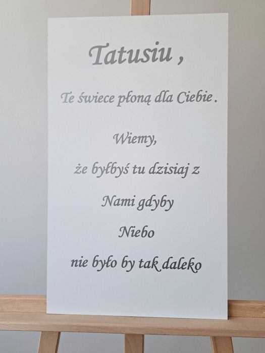 Ta świeca płonie dla tych Tatusiu wesele ślub dekoracje