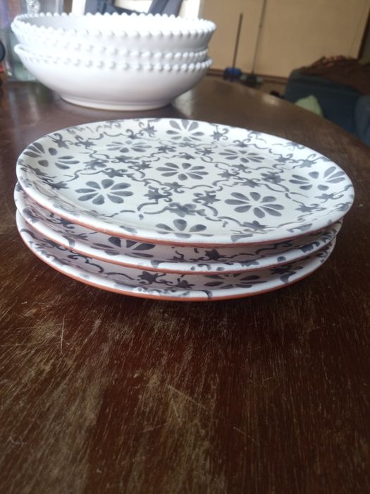 Conjunto 9pcs - Azulejo Cinza - Artesanal
