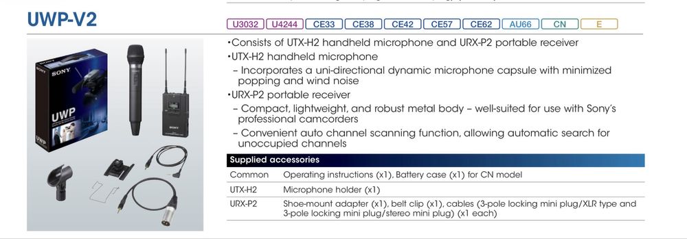 Micro sony uwp v2 kit microfone