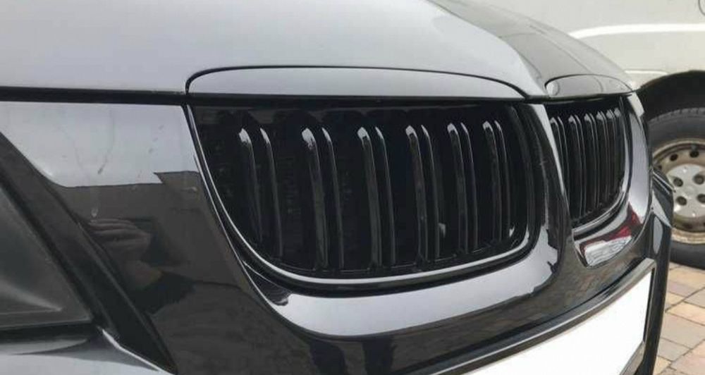 BMW Nerki Atrapy Przedniego Grilla E90 E91 Przedlfit Czarny Połysk