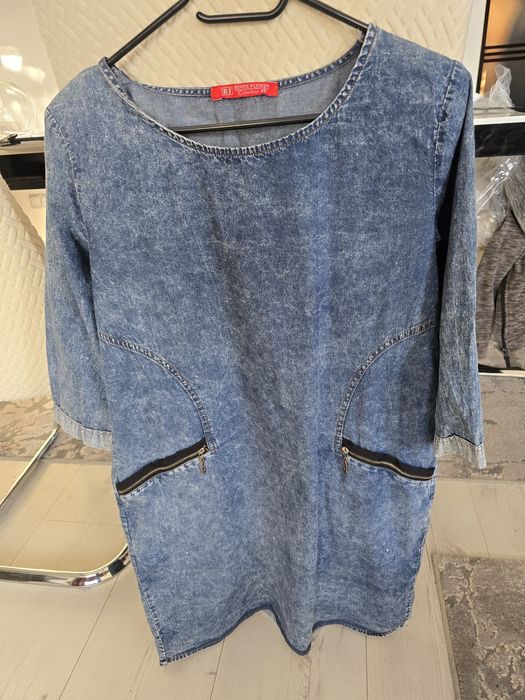 Sukienka jeansowa prosta L /40 River Flower Collection