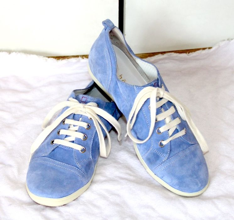 HOGL niebieskie zamsz skóra trampki sneakersy 39 skórzane blue