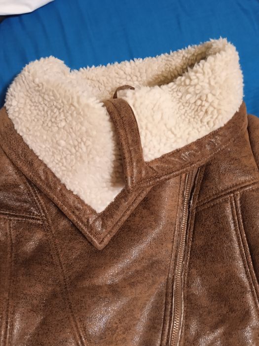 Kożuszek z barankiem 38 + spodnie ze skóry