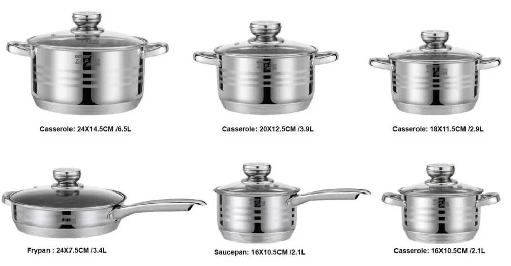 Набір каструль. Топ Якість. Набір посуду на подарунок Zepline ZP 075