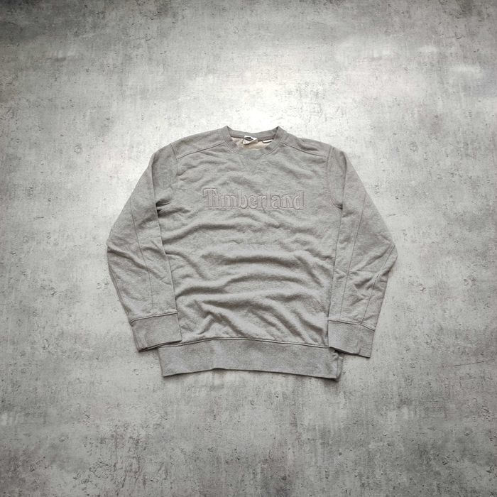MĘSKA Bluza PREMIUM Duże Logo Haft Szara Bawełna Timberland Casual