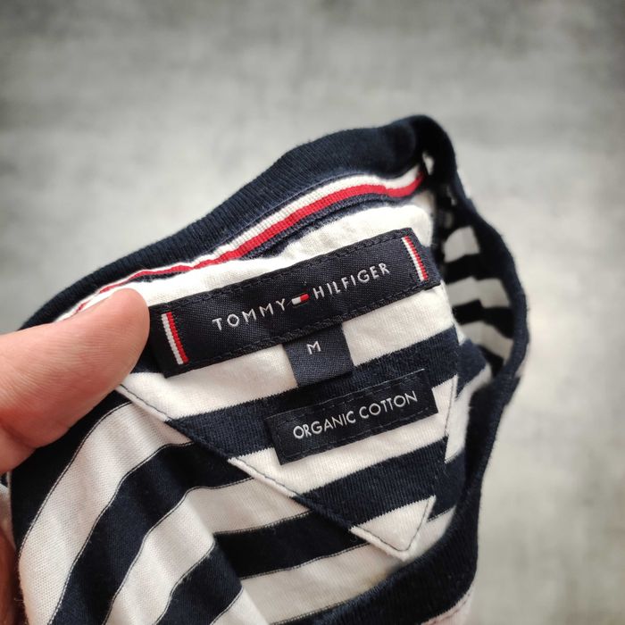MĘSKA Koszulka Bawełna PREMIUM Elegancka Paski Classic Tommy Hilfiger