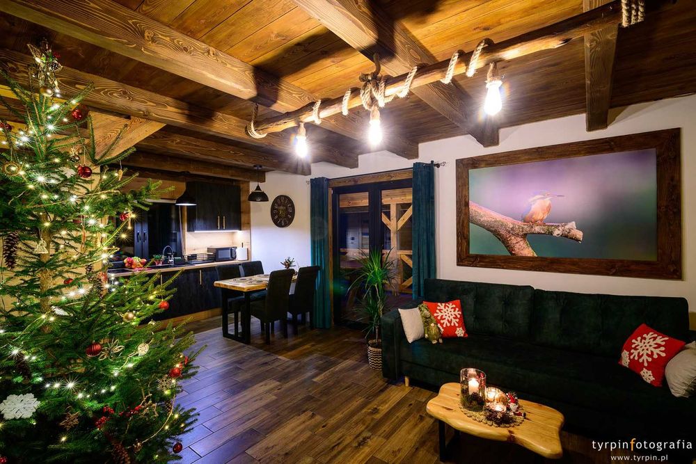 Domek całoroczny ,,Chatka Zimorodka" Wynajem nocleg balia z Jacuzzi