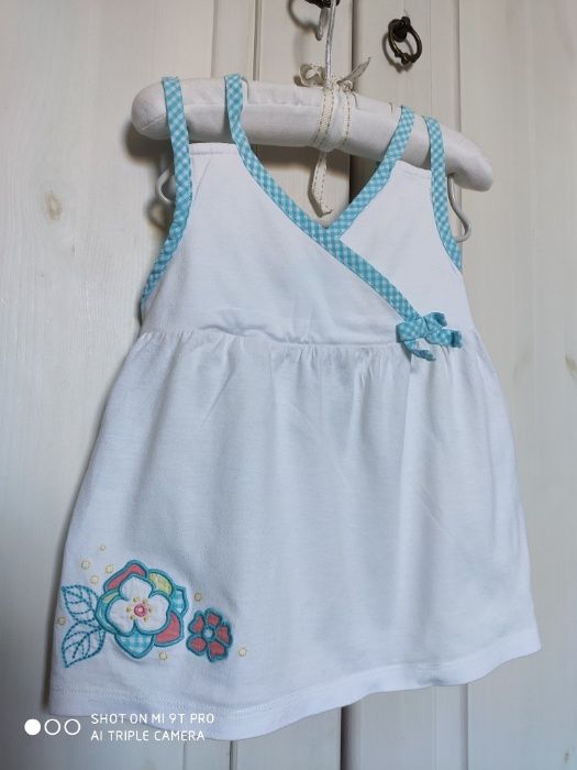 Spodnie capri markowe Janie and Jack, 2 bluzeczki -zestaw 18-24m USA