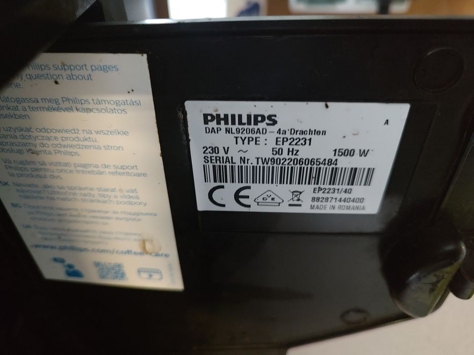 P0Ekspres Philips latte Ep 2231 uszkodzony