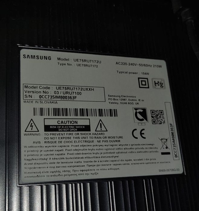 Telewizor LED Samsung UE75RU7172 75 cali 4K UHD