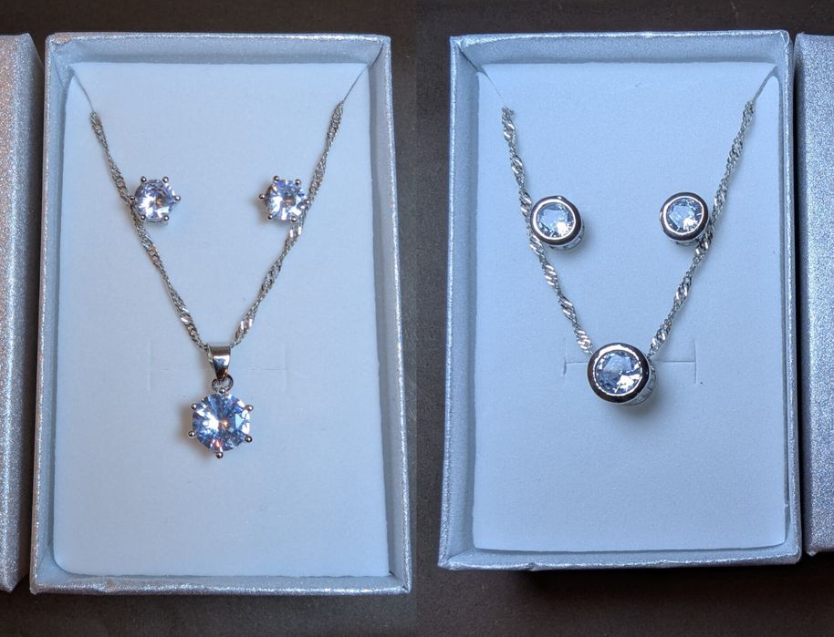 Набір срібло 925s ланцюжок сережки срібний серебро цепочка серьги