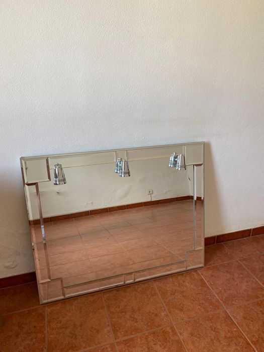 Espelho de casa banho com 3 luzes 80 comprimento x100 cm largura