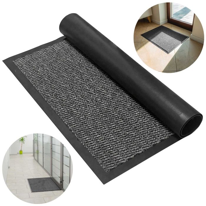 Wycieraczka do butów pod drzwi gumowa mata podłogowa 40x60 cm szara