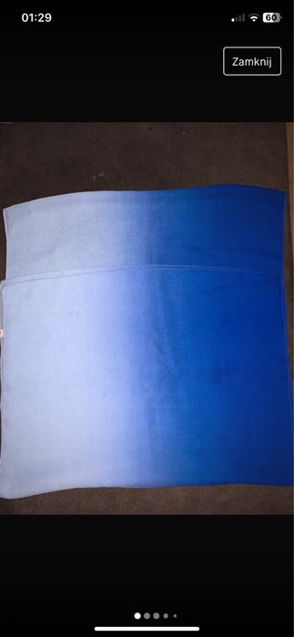 Cienki niebieski szal szalik ombre