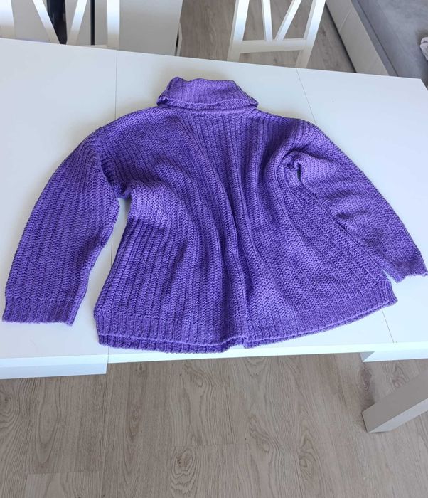 Fioletowy sweter golf damski M F&F